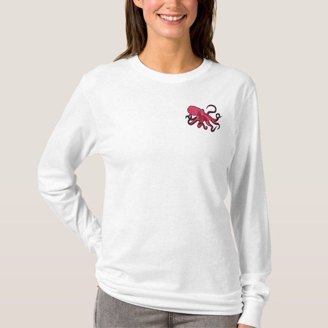 AE camisa engraçada dos desenhos animados do polvo (Frente)