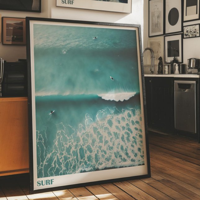 Aerial Surf Photography Ocean Wave Wall Poster  (Criador carregado)