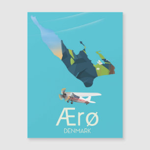 AErø, poster de viagens de Mapa da Dinamarca