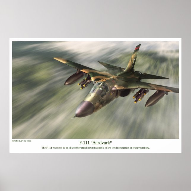 Aeronáutica Art Poster " F-111 Aardvark" (Frente)