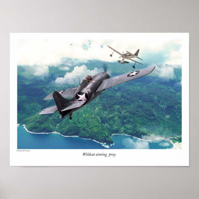 Aeronáutica Poster "Grumman F4F Wildcat" (Frente)