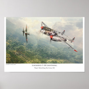Aeronáutica Poster "Lockheed P-38 Lightning"