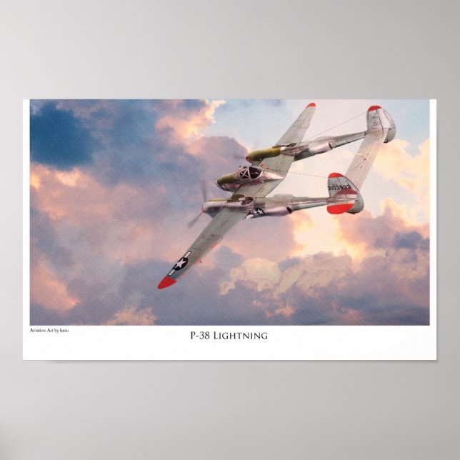 Aeronáutica Poster "P-38 Lightning" (Frente)