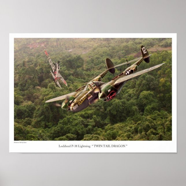 Aeronáutica Poster "P-38 Lightning" (Frente)