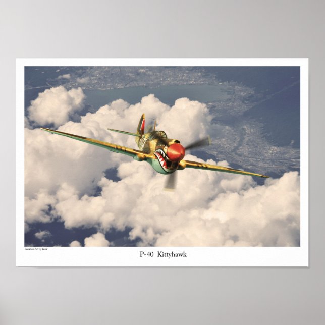 Aeronáutica Poster "P-40 Kittyhawk" (Frente)