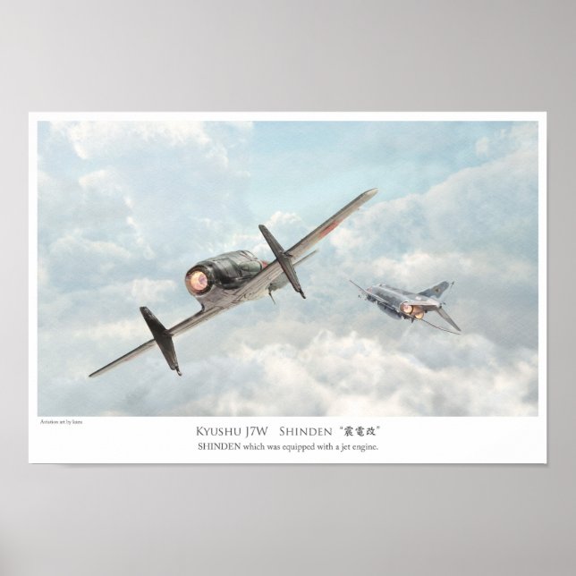 Aeronave art Poster SHINDEN ligado a um motor a ja (Frente)