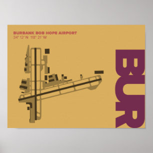 Aeroporto Burbank Bob Hope (BUR) Diagrama Poster