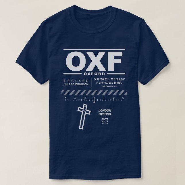 Aeroporto OXF T-Shirt de Londres Oxford (Frente do Design)
