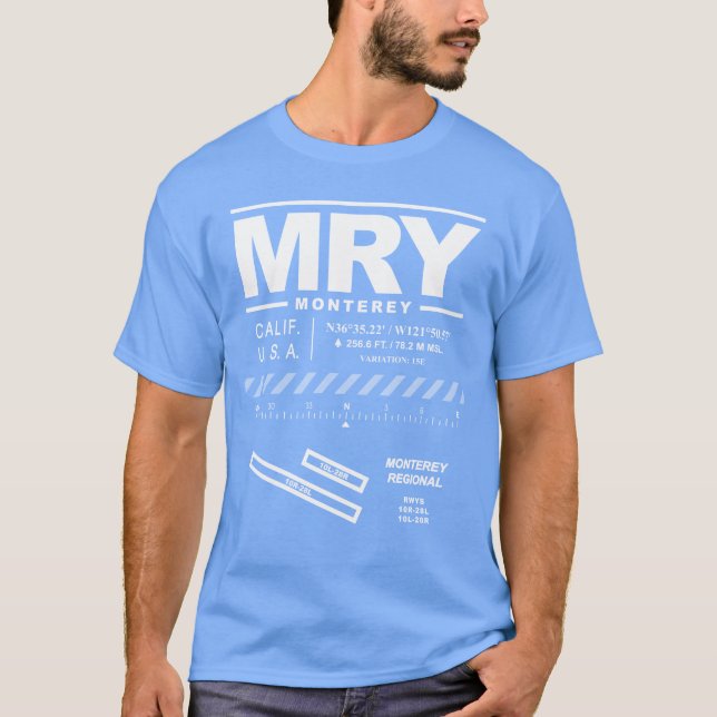 Aeroporto Regional de Monterey MRY T-Shirt (Frente)