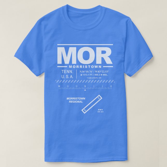 Aeroporto Regional de Morristown MOR T-Shirt (Frente do Design)
