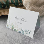 Aery Greenery e Cartões de Casamento de Folha Dour<br><div class="desc">Estes cartões de casamento de folha de ouro e verduras são perfeitos para um casamento moderno. O elegante design botânico apresenta uma aquarela clara e arejada, eucalipto, acentuado com folhas de brilho de ouro branco. Personalize com o nome de convidado e o número da tabela e adquira cada cartão individualmente....</div>