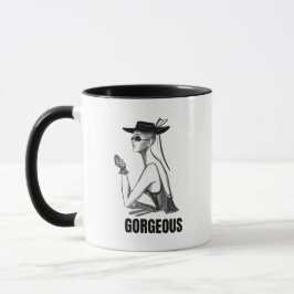 Aesthetic Fashion Girl Caneca | Preto e Branco Gla