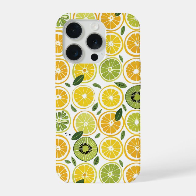 Aesthetic Summer Lemon Pattern iPhone Case (Verso)
