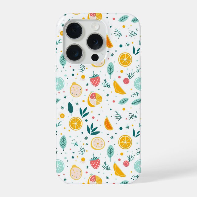 Aesthetic Summer Lemon Pattern iPhone Case (Verso)