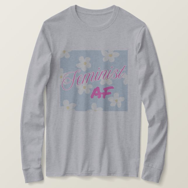 AF feminista - camiseta de manga longa (Frente do Design)