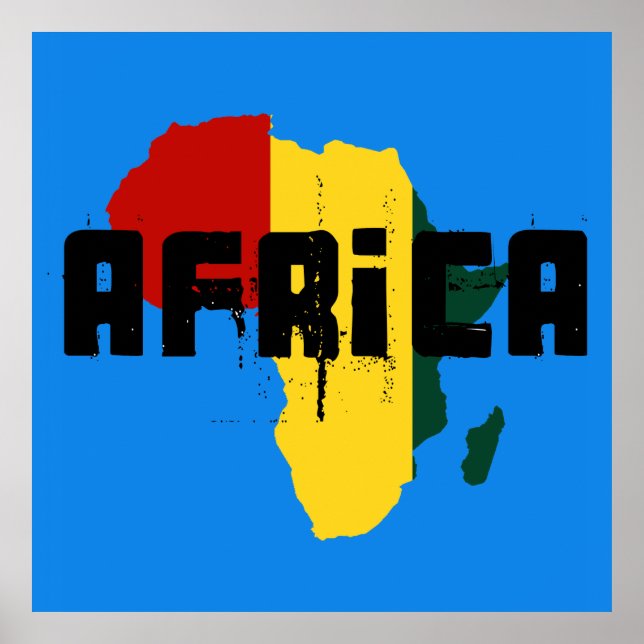 Afafricano Reggae Ragga Africa Map Poster (Frente)