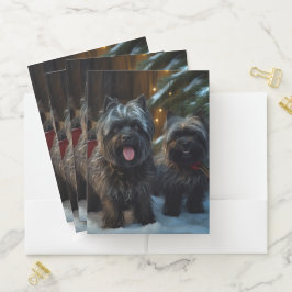Affenpinscher Snowy Sleigh Passeia Decência de Nat