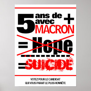 Affiche 5 ans de plus Macron Suicídio poster