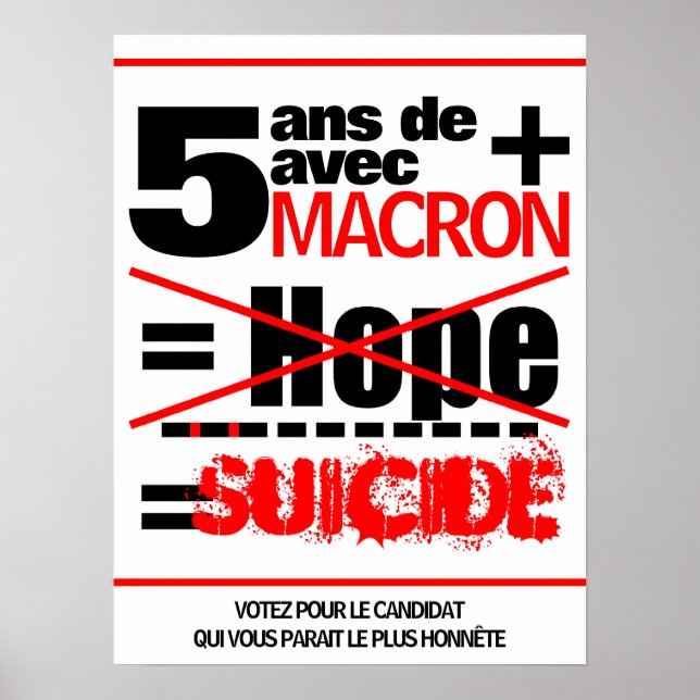 Affiche 5 ans de plus Macron Suicídio poster (Frente)