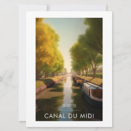 Affiche Canal du midi - France - illustration
