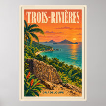 Affiche Trois-Rivières Guadeloupe Vintage | Poster