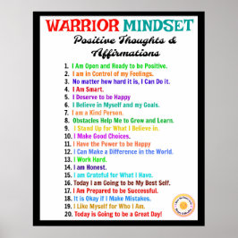 Afirmações do Office Poster - Warrior Mindset