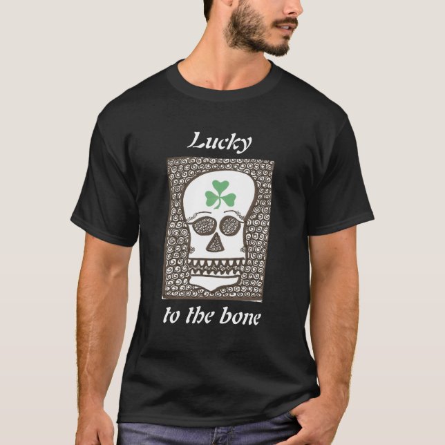 Afortunado ao t-shirt do osso (Frente)