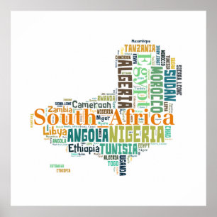Africa Cities Word Art Poster