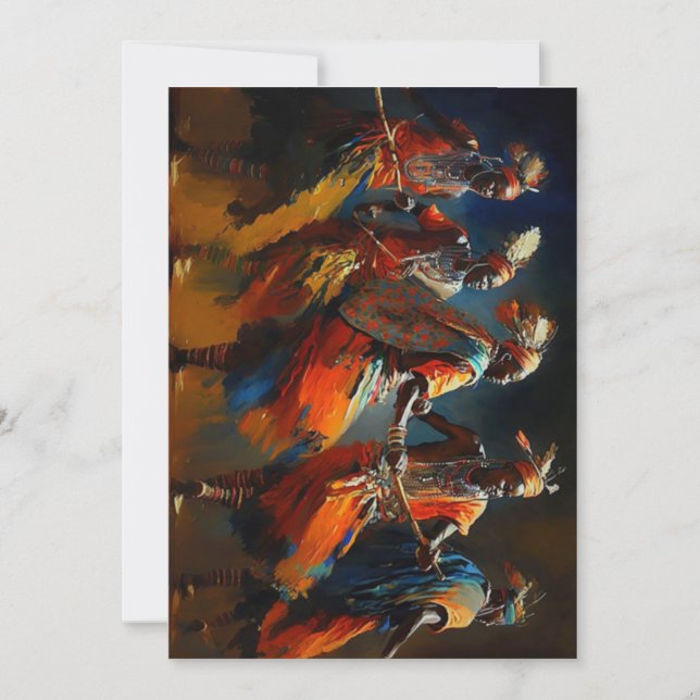 África Dança dos Maasai - Convite para Casamento (Frente)