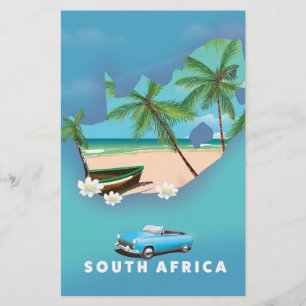 África do Sul Mapeia poster de viagens de Ilustra