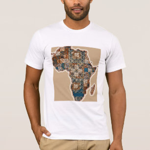 África Mapear Design de Camiseta Padrão Abstrato A