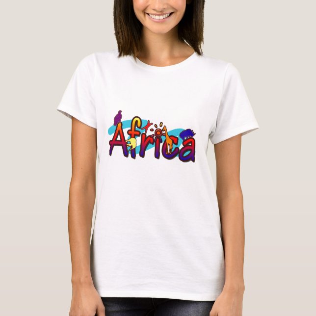 África na moda camisetas femininas esfria & da (Frente)