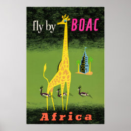Africa Travel Poster African Art BOAC Print 