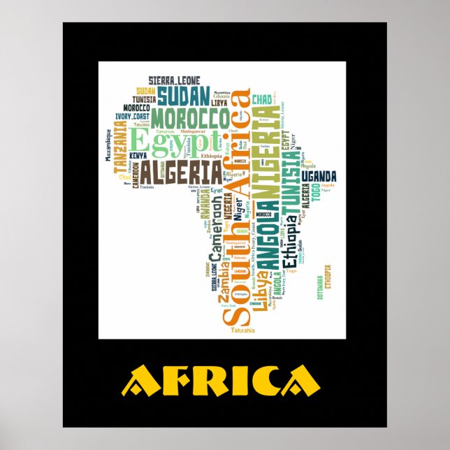 Africa Word Art Wall Poster (Frente)