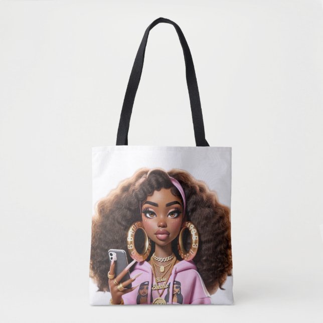 African American Baddie ,Beautiful girl Tote (Frente)