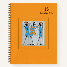 African Art, Orange, Maasai Warrior