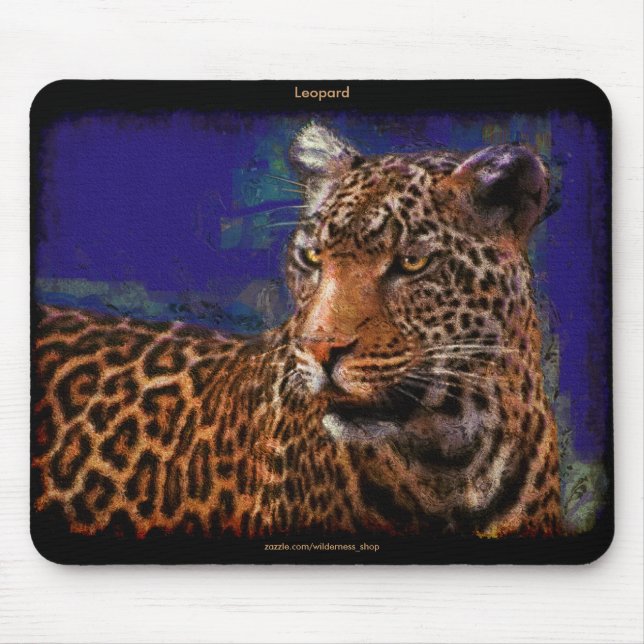 African Leopard Wildlife Art Mousepad (Frente)