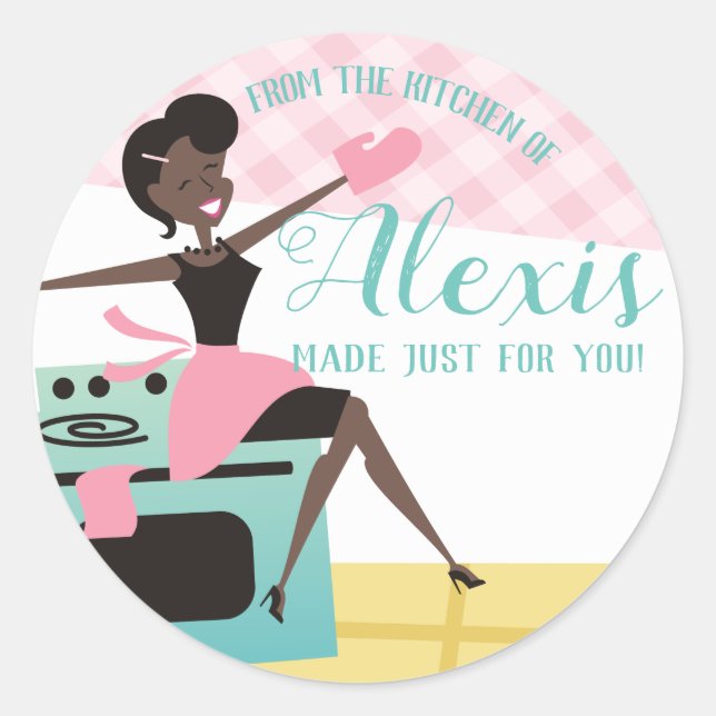 Afro-americano da cozinha dos adesivos (Frente)