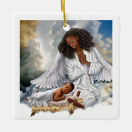 Afro Angel e Baby Jesus Enfeites de natal