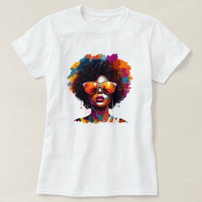 Afro Chic Sunglass T-Shirt (Frente do Design)