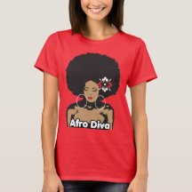 Afro Diva T-shirt Para Mulheres