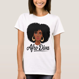 Afro Diva T-shirt Para Mulheres