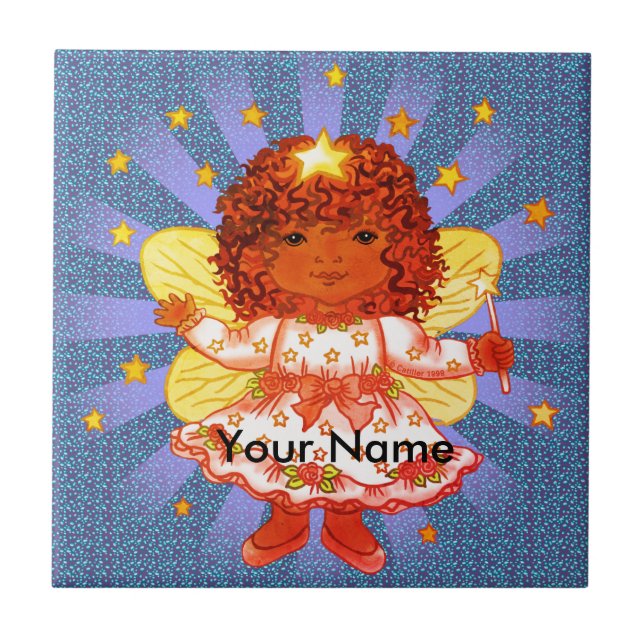 Afro Girl Fairy azulejo (Frente)