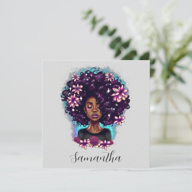 Afro-Mulher Floral (Em pé/Frente)