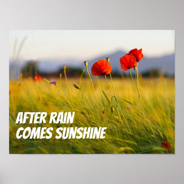 After rain comes sunshine wisdom saying poster (Frente)
