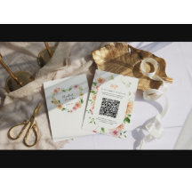 Afterglow Garden Floral Heart Código QR RSVP Casam
