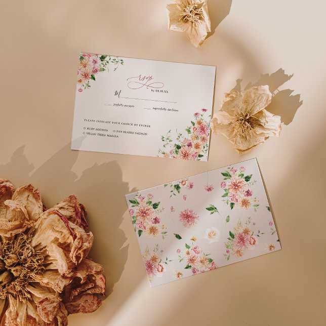 Afterglow Garden Floral Wedding RSVP (Criador carregado)