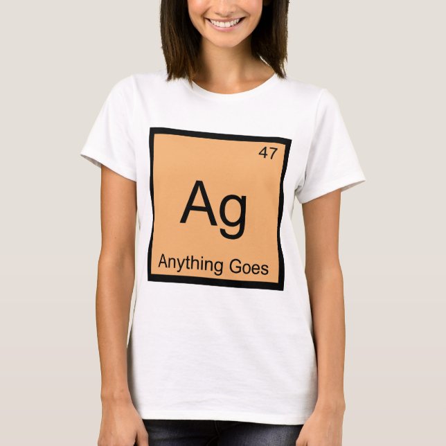 Ag - Camiseta com Símbolo do Elemento Químico Anyt (Frente)