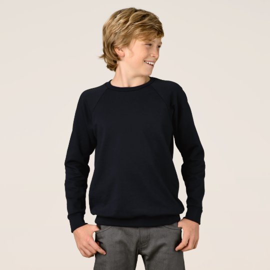 Moleton infantil American Apparel mangas raglan, Preto