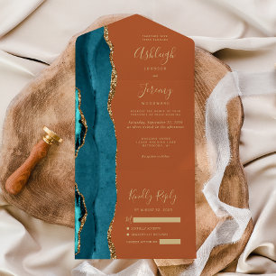Ágata Azul-verde Dourado Laranja Queimada Casament